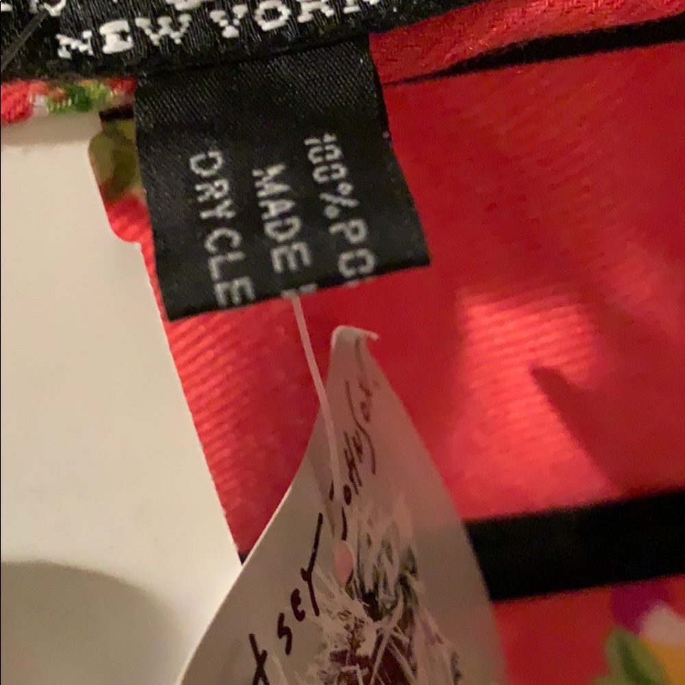 Betsey Johnson Orange & Purple floral wrap top - Picture 9 of 10